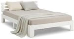 Homestyle4u Holzbett 120x200 Wei&szlig; Jugendbett Massivholz Kiefer Bettgestell mit