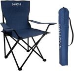 24MOVE&reg; Faltbarer Campingstuhl Serra blau mit Getr&auml;nkehalter und Tragetasche