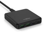 ANSMANN Caricatore USB 65W a 4 Porte, caricatore rapido multiplo USB-C/USB-A per