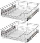 vidaXL 2x Einbauschublade Teleskopschublade Korbauszug K&uuml;chenschrank 50 cm