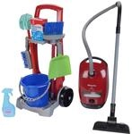 Theo Klein 6074 Putzwagen und Staubsauger I Kinder-Sauger im Miele-Design I