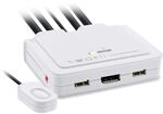 InLine 63614I KVM Switch, 2-fach, USB-C zu DisplayPort 1.2, 4K, mit Audio, integr.