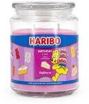Haribo Duftkerze im Glas | Birthday Cake 510g | Duftkerze S&uuml;&szlig; | 100h Brenndauer | 2