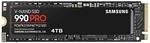 Samsung 990 PRO NVMe M.2 SSD, 4 TB, PCIe 4.0, 7.450 MB/s Lesen, 6.900 MB/s Schreiben,