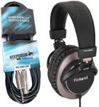 Roland RH-300 geschlossener Studio-Kopfh&ouml;rer Schwarz-Silber + keepdrum