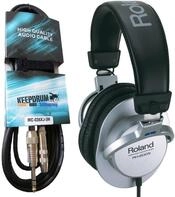 Roland RH-200S Kopfh&ouml;rer Silber + keepdrum Verl&auml;ngerungskabel 3m