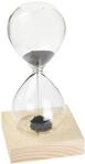Sanduhr mit magnetischem Sand, H&ouml;he ca. 16 cm, Laufzeit 1 Minute, Holzsockel mit