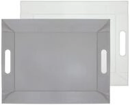 Freeform Duo Tablett 45 x 35 cm | Grau/Wei&szlig; | 2 in 1 Serviertablett und Tischset 