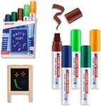 edding 4090 Kreidemarker - bunte Farben - 5 Stifte - Keilspitze 4-15 mm - breiter