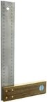hedue&reg; Tischlerwinkel 400 mm - Rechter Winkel 90 Grad Winkel, Griff aus Nussbaumholz