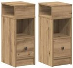 vidaXL Nachttische 2 STK. mit Schublade Artisan-Eiche 25x31x66 cm, Nachtschrank,
