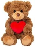 Teddy Hermann 91330 Teddy mit Herz braun 20 cm, Kuscheltier