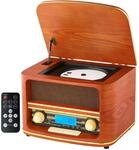 Nostalgie Kompaktanlage | Bluetooth | LCD Display | Retro Radio Holz mit CD...