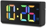 Digitaler Wecker "Ibiza", Multicolor-Display, mit USB-Ladefunktion, Schwarz