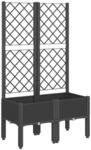 vidaXL Pflanzk&uuml;bel mit Rankgitter Schwarz 80x40x142 cm PP
