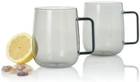 AdHoc TK64 Set aus zwei Glas-Tassen mit Griff YUNA 560 ml | Premium Tee-Tassen aus