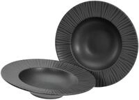 CreaTable, 21823, Serie Vesuvio black, 2-teiliges Geschirrset, Teller Set aus