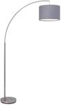 Brilliant Lampe Clarie Bogenstandleuchte 1, 8m eisen/grau | 1x A60, E27, geeignet
