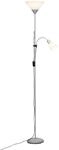 Brilliant Lampe Spari Deckenfluter Lesearm silber/wei&szlig; | 1x A60, E27, 60W, geeignet