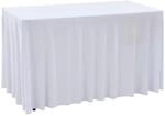 vidaXL 2X Stretch Tischhusse 120x60,5x74cm Wei&szlig; Stretchhusse Tischdecke Husse