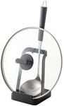 YAMAZAKI 2249 TOWER Ladle & Pot Lid Stand, black, Steel, minimalist, 10 x 10 x 15 cm