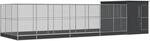 vidaXL Voliere mit Erweiterung Silbern 911x303x216 cm Stahl, Vogelvoliere,