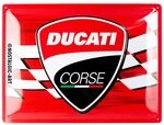 Nostalgic-Art Retro Blechschild, 30 x 40 cm, Ducati Corse &ndash; Logo Racing Flag &ndash;