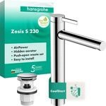 hansgrohe Zesis S - Waschtischarmatur mit Push-Open Ablauf, energiesparend