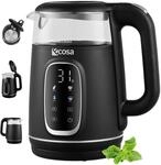 Ecosa&reg; Wasserkocher mit Temperatureinstellung Glas Edelstahl - Teekocher - 1,7...