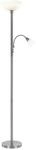 Globo Deckenfluter nickel matt, chrom, alabaster Optik wei&szlig;, Schalter, D: 300, H: