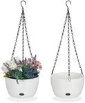Relaxdays Blumenampel mit Wasserspeicher, 2er Set, HxD 56x20,5 cm, au&szlig;en & innen,