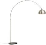 Qazqa - Moderne Bogenlampe Stahl I Silber I nickel matt verstellbar - Grande I