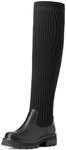DREAM PAIRS Damen Over-The-Knee-Stiefel Oberschenkelhohe Frau Stiefel Gestrickter