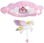 Elobra Einhorn Lampe "Wolke Schlo&szlig; mit Einhorn" | S&uuml;&szlig;e Deckenlampe Kinderzimmer im