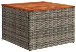 vidaXL Gartentisch Grau 55x55x37 cm Poly Rattan und Akazienholz