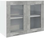 vidaXL H&auml;ngeschrank Lyon Kollektion, Beton Grau, 80x31x60 cm, Holzwerkstoff &...