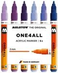 Molotow One4All 127HS Acryl Marker Violet Set (2,0 mm Strichst&auml;rke, hochdeckend und