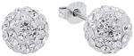 Amor Ohrstecker 925 Sterling Silber Damen Ohrschmuck, mit Kristallglas, 0,8 cm,