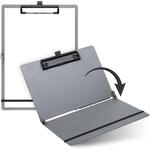 SAX Faltbares Klemmbrett, Grau, Clipboard, A4 auf A5, hoch- und Querformat, ideal