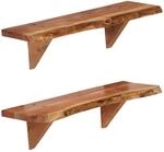 vidaXL Wandregale 2 STK. 60 x 20 x 18 cm Massivholz Akazie