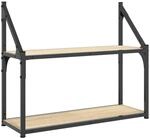 vidaXL 2-st&ouml;ckiges Wandregal Sonoma-Eiche 60 x 21 x 51 cm Holzwerkstoff