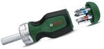 Stubby Ratchet Screwdriver with 6 Bits