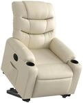vidaXL Relaxsessel mit Aufstehhilfe Elektrisch Creme Kunstleder