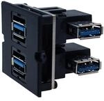 BACHMANN Rahmen 2xUSB 3.0, 90&deg; Abgang seitlich