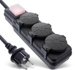 Inline 3-Fach Steckdosenleiste, Au&szlig;ensteckdose, Outdoor, Mehrfachsteckdose,
