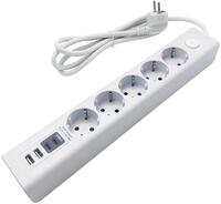 ChiliTec Steckdosenleiste 5-Fach Mehrfachsteckdose mit Schalter 4 USB-A USB-C...