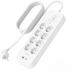 Belkin 8-Fach Steckdosenleiste, &Uuml;berspannungsschutz, USB-C, USB-A, 2m-Kabel