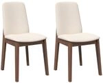 vidaXL Esszimmerst&uuml;hle mit Kissen 2 STK. Braun Massivholz Gummibaum