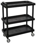 Art Plast D+75373 Rollwagen aus Polypropylen, Sheel, Schwarz, 750 x 375 x 920 mm