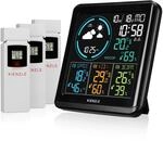 Kienzle Funk-Wetterstation mit 3 Au&szlig;ensensoren Thermometer Hygrometer...
